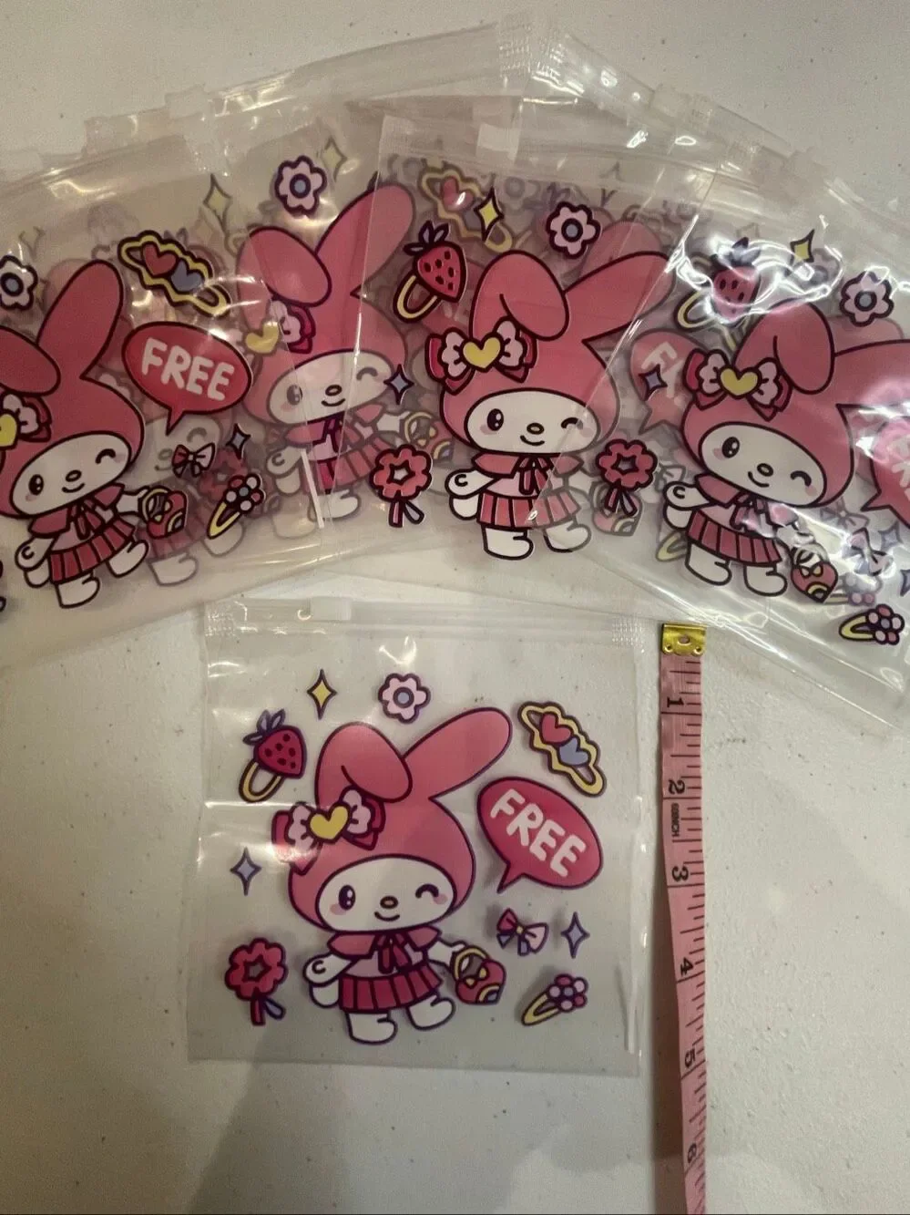 Sanrio My Melody Fancy Zip Bags 12 Pack 5” Clear Resealable Bags
